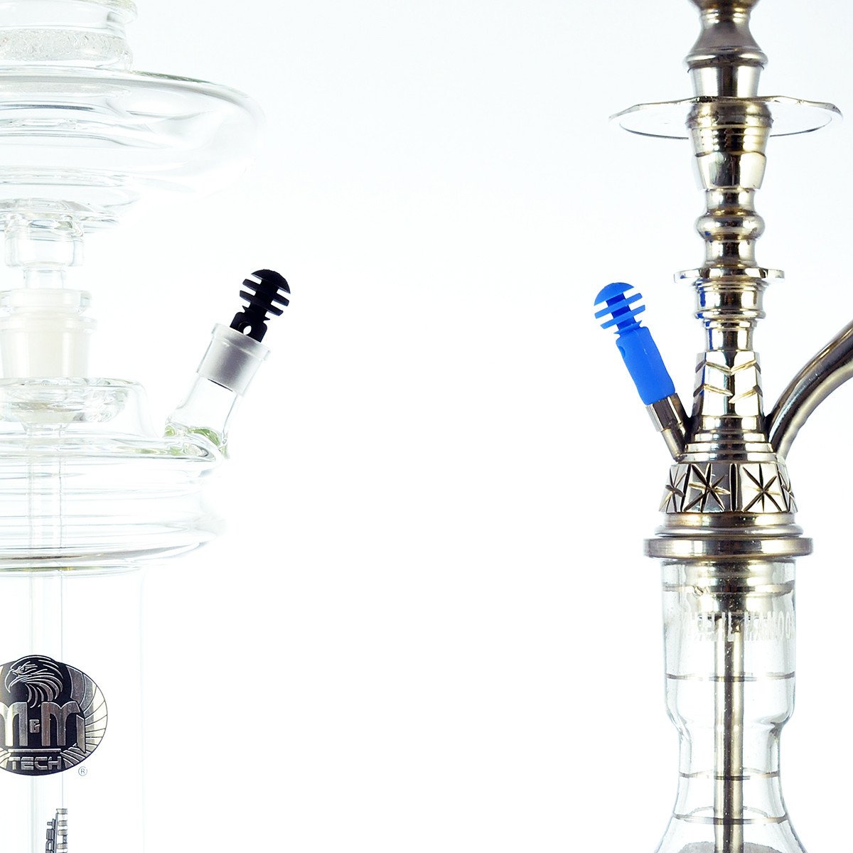 AOT Silicone Universal Purge Valve on glass and Egyptian hookah group