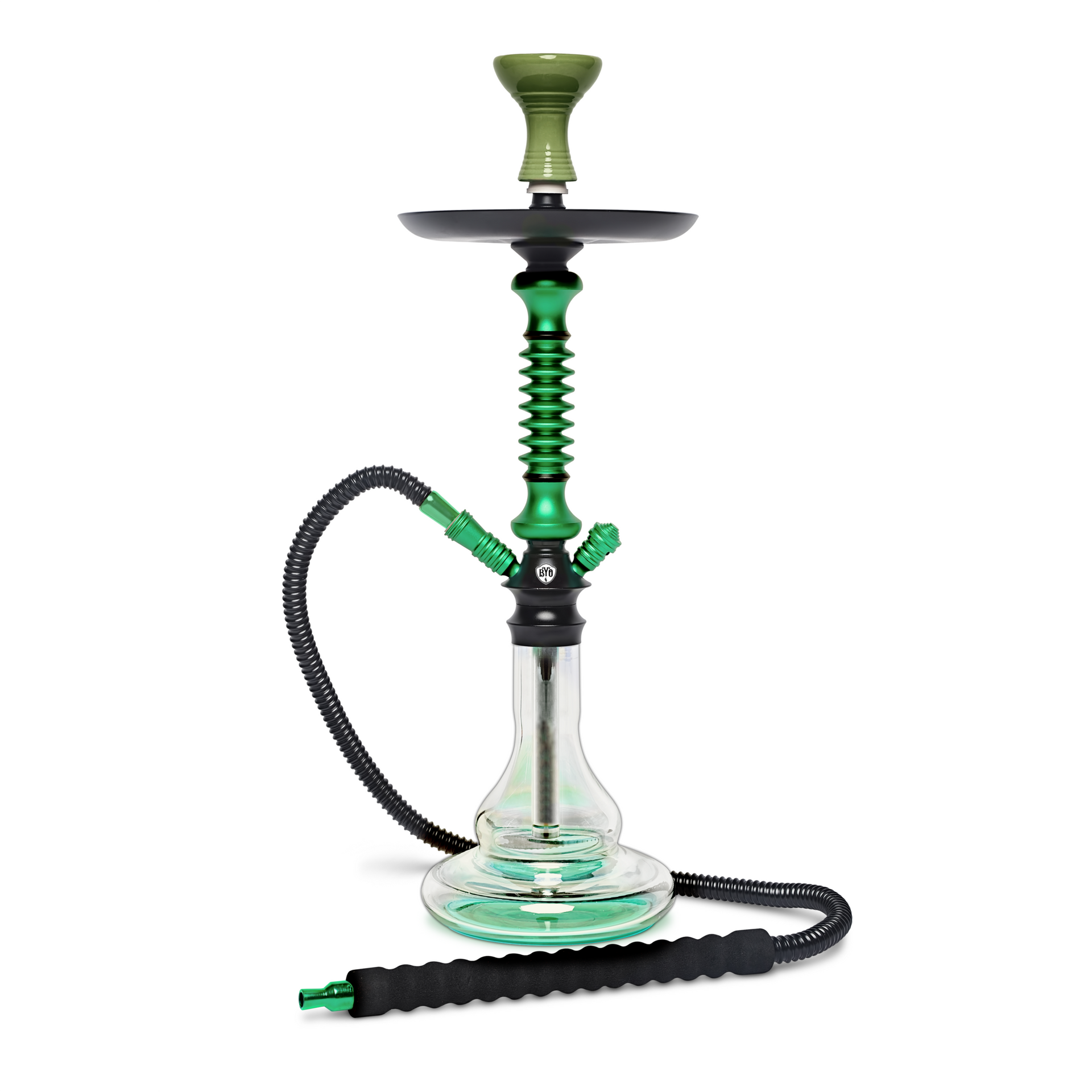 BYO Apollo Hookah 23" green stem with matching clear base