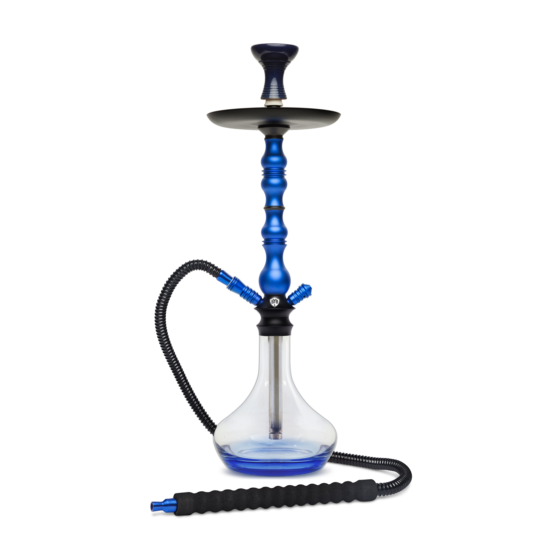 BYO Atlas Hookah 27" blue stem with matching clear base