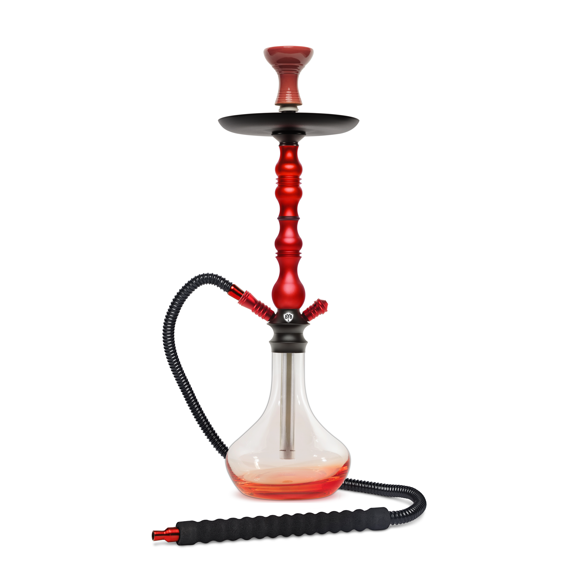 BYO Atlas Hookah 27" red stem with matching clear base