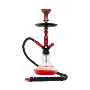 BYO Aura Hookah 18" Red stem with matching clear base