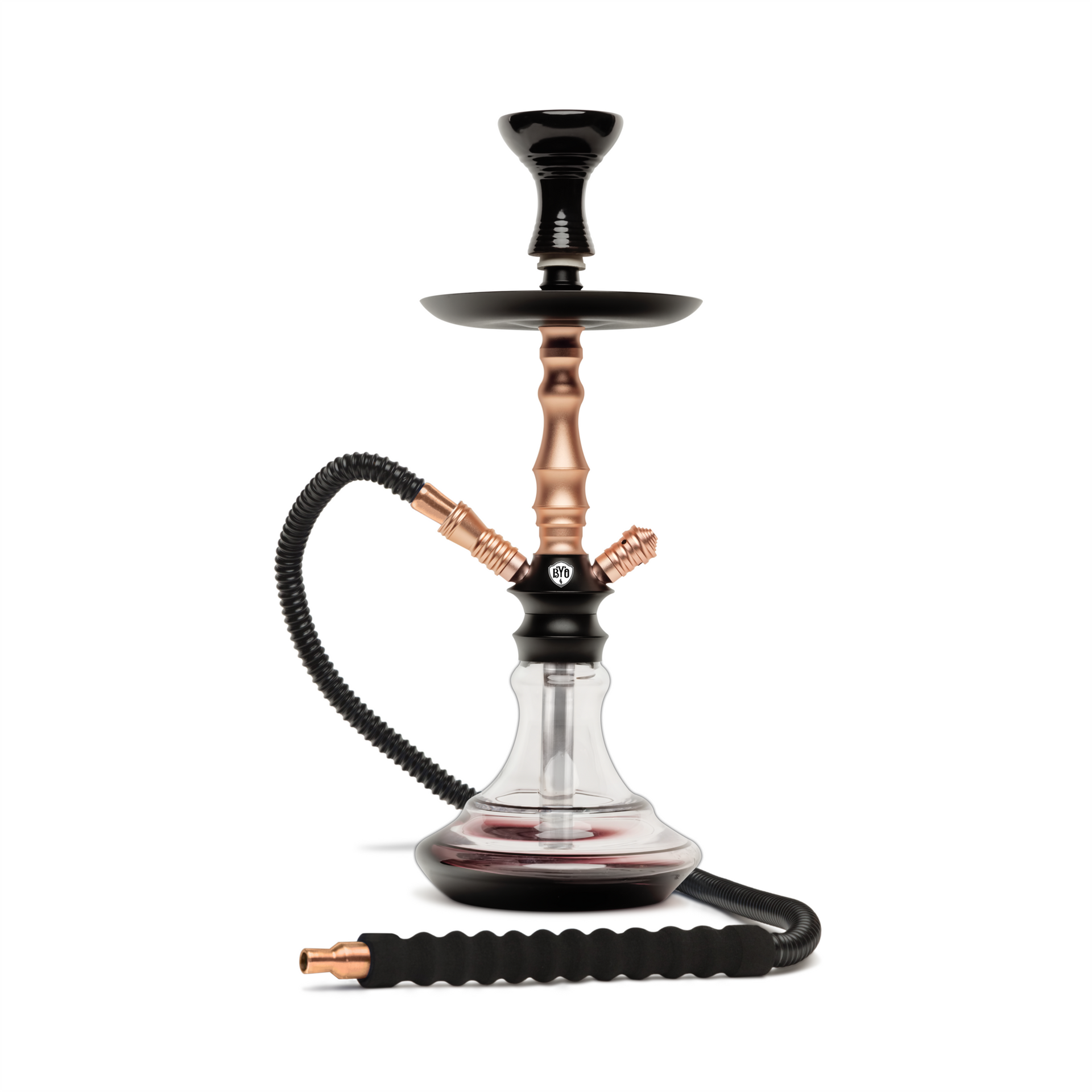 BYO Aura Hookah 18" Gold stem with matching clear base