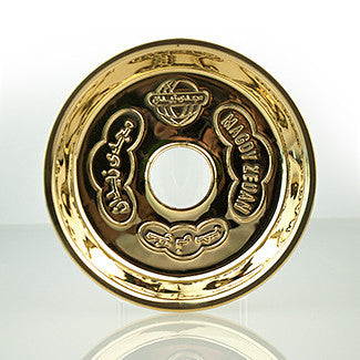 Gold tray with magdy zidan logo and embossing