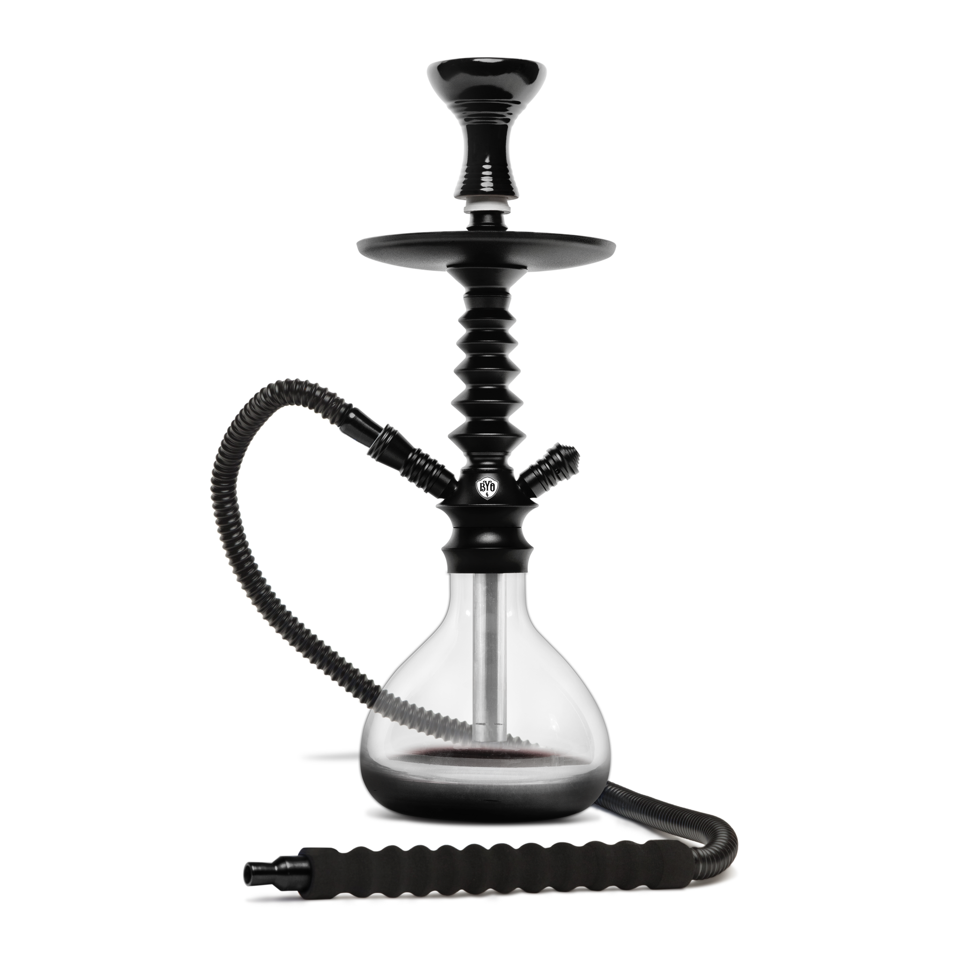 BYO Nuvo Hookah 18" Black stem with matching clear base