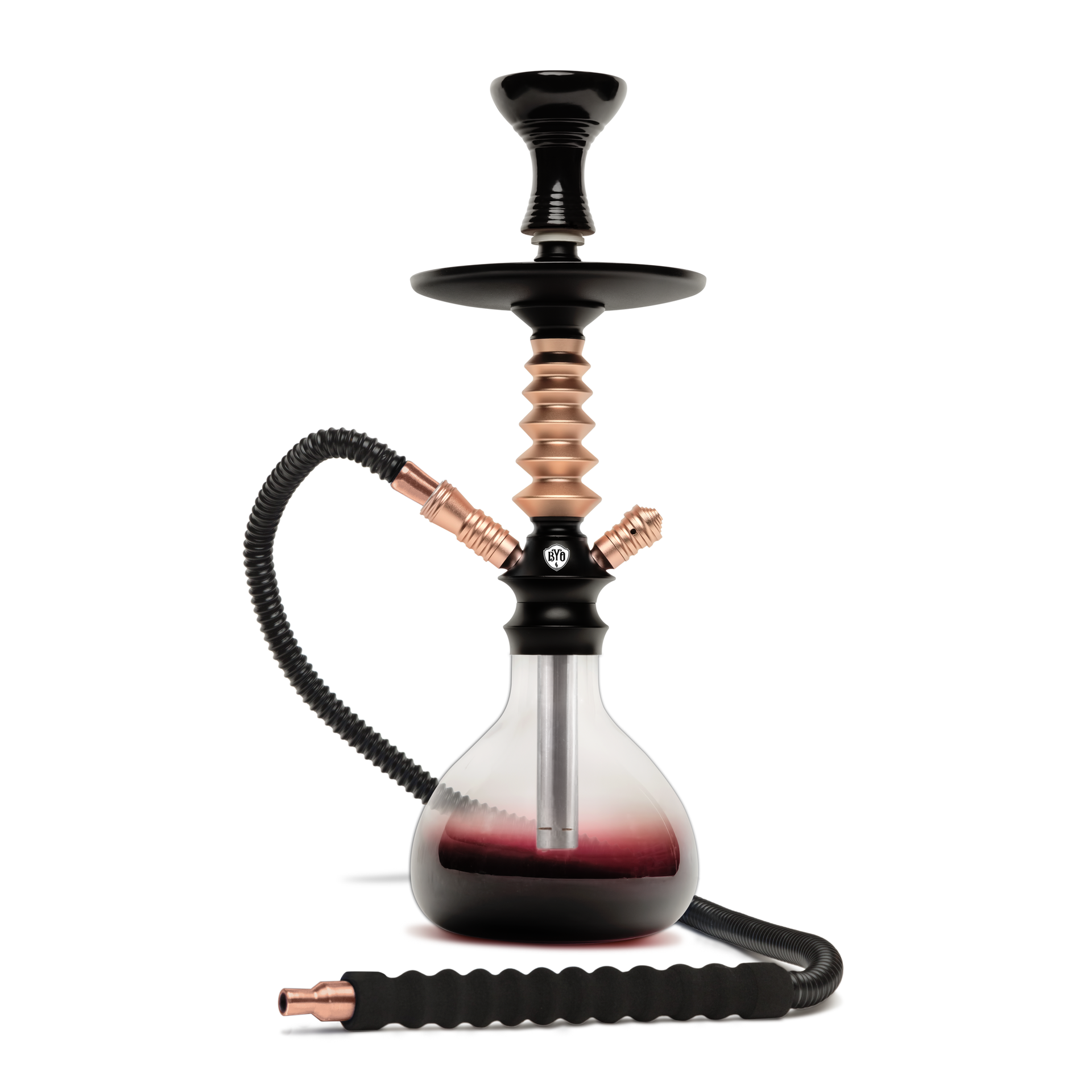 BYO Nuvo Hookah 18" gold stem with matching clear base