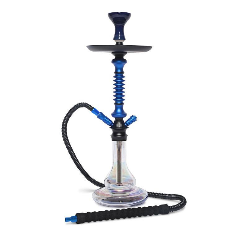 BYO Apollo Hookah 23" blue stem with matching clear base