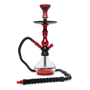 BYO Orion Hookah 17 inch red Stem matching bowl and clear base