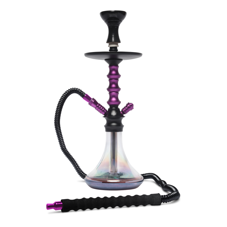 BYO Nebula Hookah BYO Nebula Hookah 18 inch with Purple Stem matching bowl and clear base