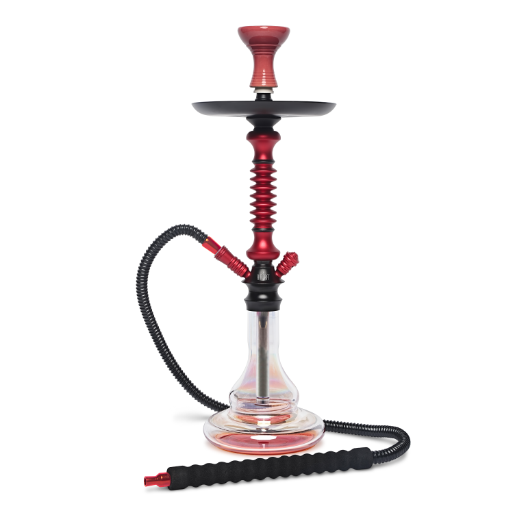 BYO Apollo Hookah 23" red stem with matching clear base