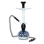 Amira Aftershock Hookah 19" white stem black bowl base and hose