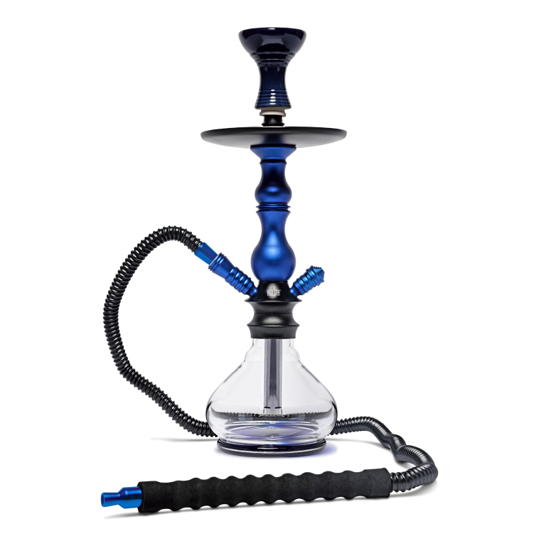 BYO Orion Hookah 17 inch blue Stem matching bowl and clear base