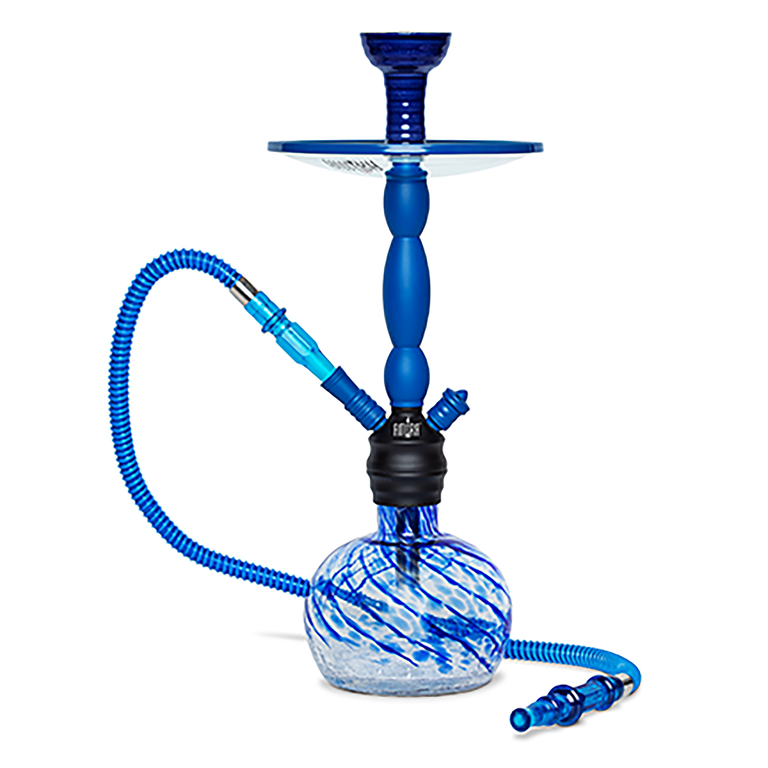 Amira Aftershock Hookah 19" blue stem red bowl base and hose