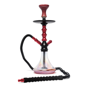 BYO Nebula Hookah 18 inch with Red Stem matching bowl and clear base