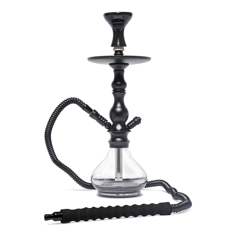 BYO Orion Hookah 17 inch black Stem matching bowl and clear base