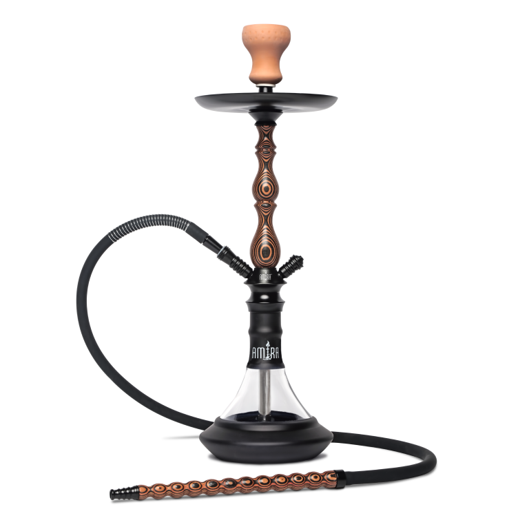 BYO Osaka Hookah 23" black wood stem matching base and wood handle hose