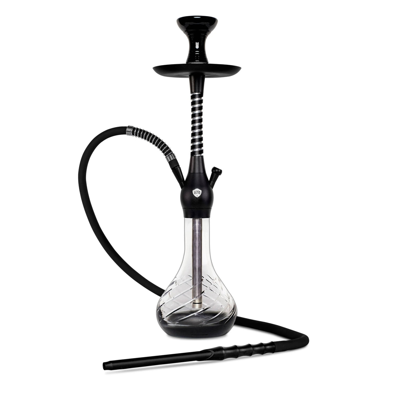 BYO Spirex Hookah 22" black stem matching clear base and hose