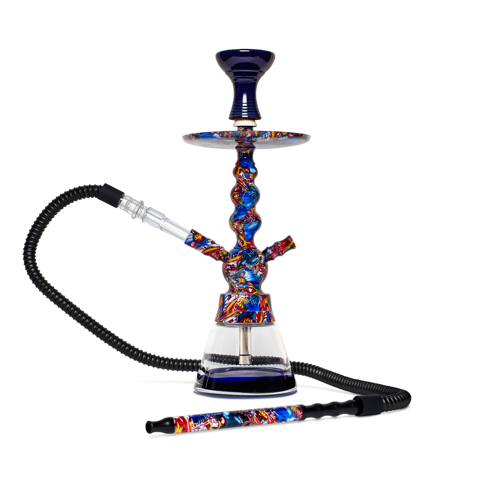 BYO Toker Hookah 18" - rainbow design matching handle hose