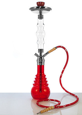 Zahrah Vitreous Hookah Red - TheHookah.com